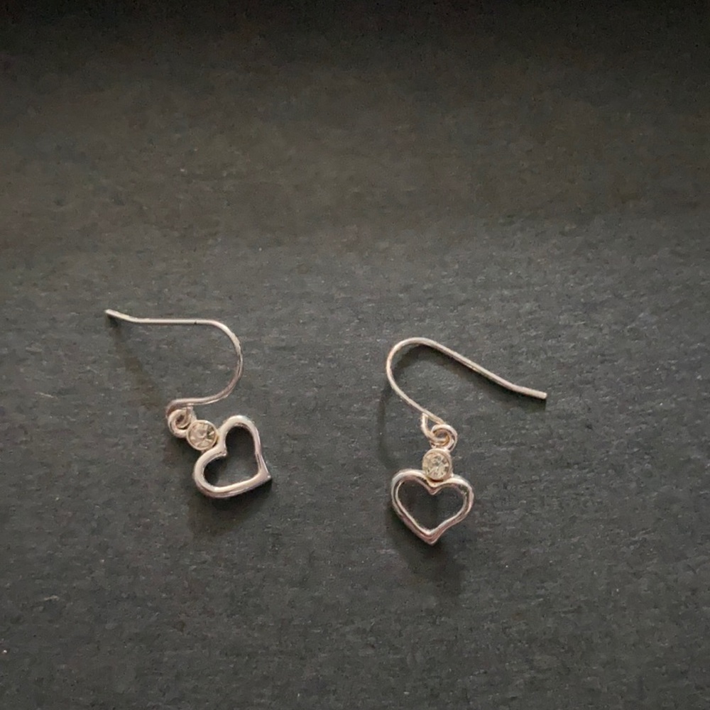 Silver heart earrings
